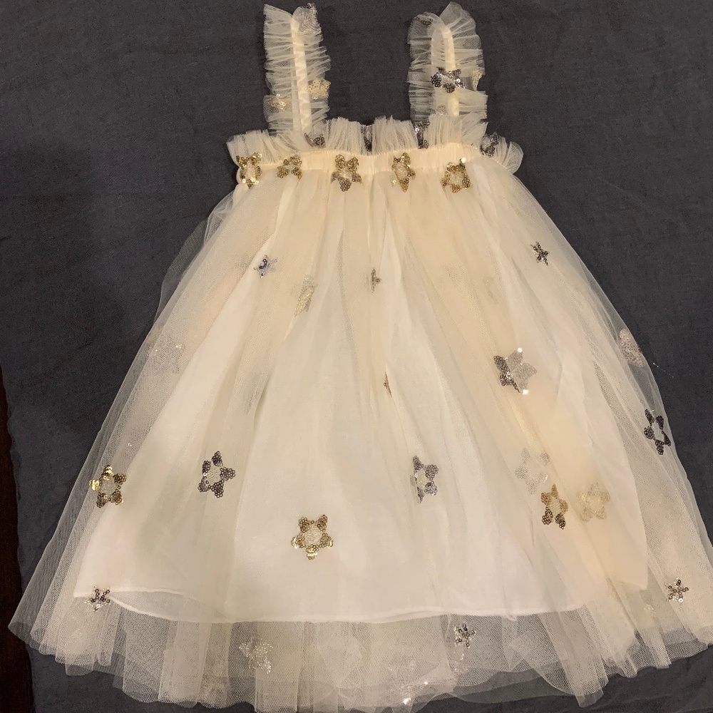 Ivory Tulle Dress with Stars VGUC 3T